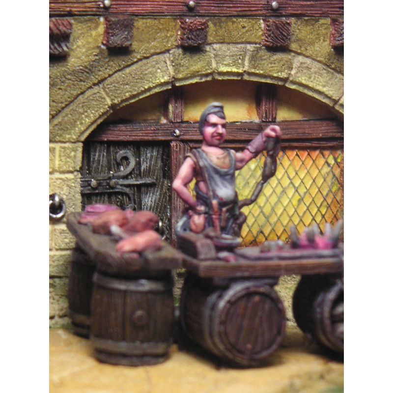 Butcher and stall